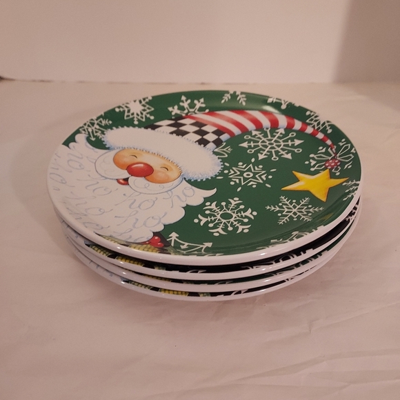 Lot of FOUR (4) Mary Engelbreit Santa Appetizer/Dessert Plates from Hobby Lobby - Picture 14 of 14